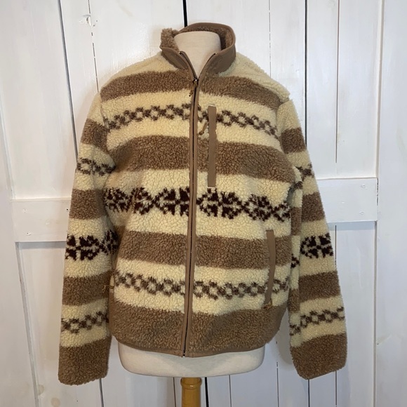 J. Crew Other - J Crew Nordic Sherpa Fleece Fair Isle Jacket